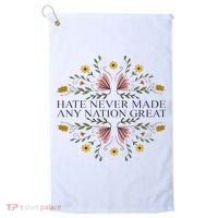 Hate Never Made Any Nation Great Political Boho Floral Golf Towel thumb 0