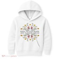 Hate Never Made Any Nation Great Political Boho Floral Kids Hoodie thumb 0