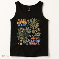Hate Never Made Any Nation Great Resist Protest Resistance Tank Top thumb 2