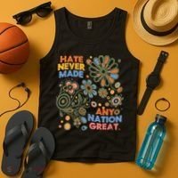 Hate Never Made Any Nation Great Resist Protest Resistance Tank Top thumb 4