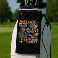 Hate Never Made Any Nation Great Resist Protest Resistance Golf Towel thumb 2