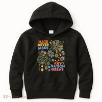 Hate Never Made Any Nation Great Resist Protest Resistance Kids Hoodie thumb 0
