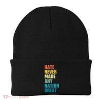 Hate Never Made Any Nation Great Anti Trump Election Beanie thumb 0