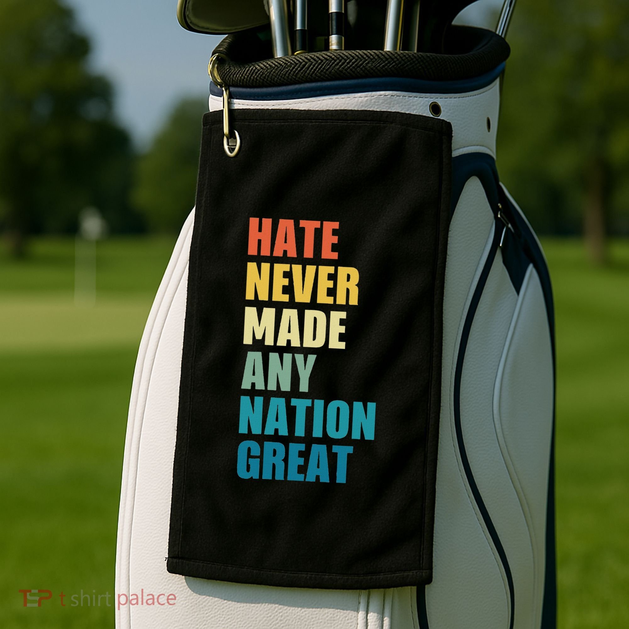Hate Never Made Any Nation Great Anti Trump Election Golf Towel
