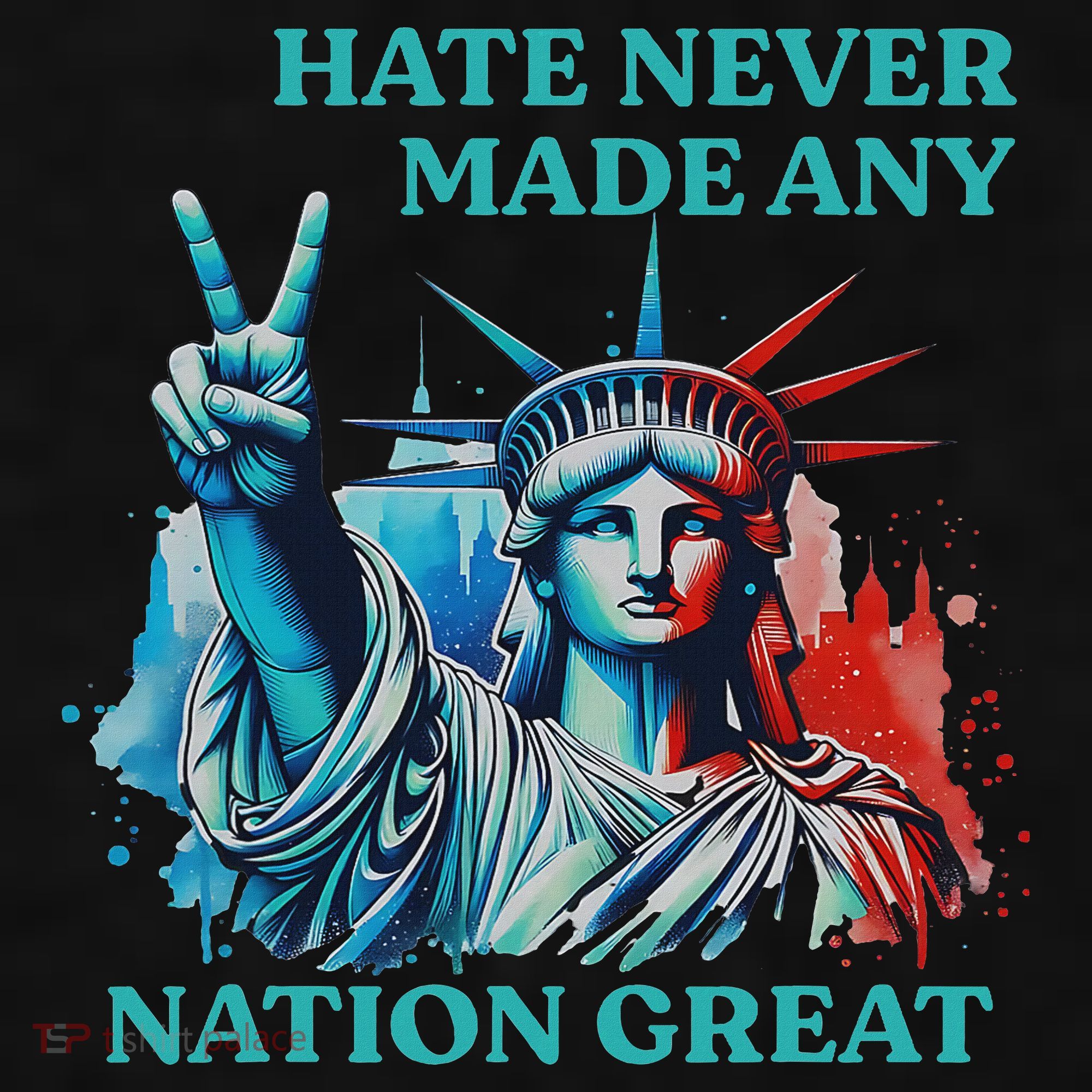 Hate Never Made Any Nation Great Peace Anti Trump Ladies PosiCharge Tri-Blend Wicking Tank