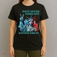 Hate Never Made Any Nation Great Peace Anti Trump T-Shirt thumb 4