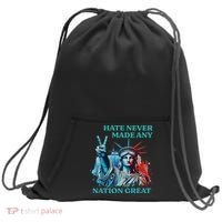 Hate Never Made Any Nation Great Peace Anti Trump Sweatshirt Cinch Pack Bag thumb 0