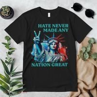 Hate Never Made Any Nation Great Peace Anti Trump Premium T-Shirt thumb 2