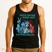 Hate Never Made Any Nation Great Peace Anti Trump Tank Top thumb 3
