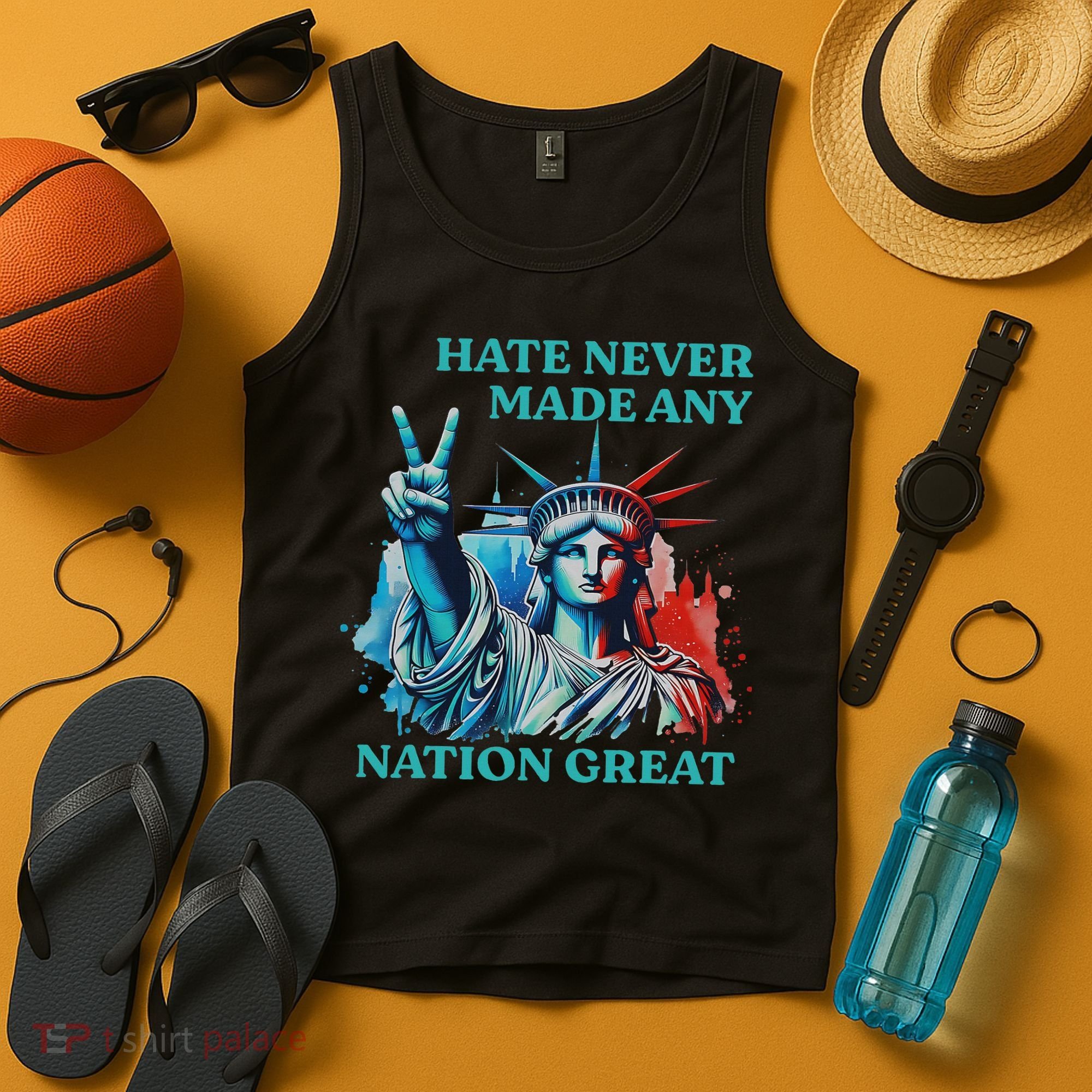 Hate Never Made Any Nation Great Peace Anti Trump Tank Top