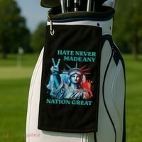 Hate Never Made Any Nation Great Peace Anti Trump Golf Towel thumb 2