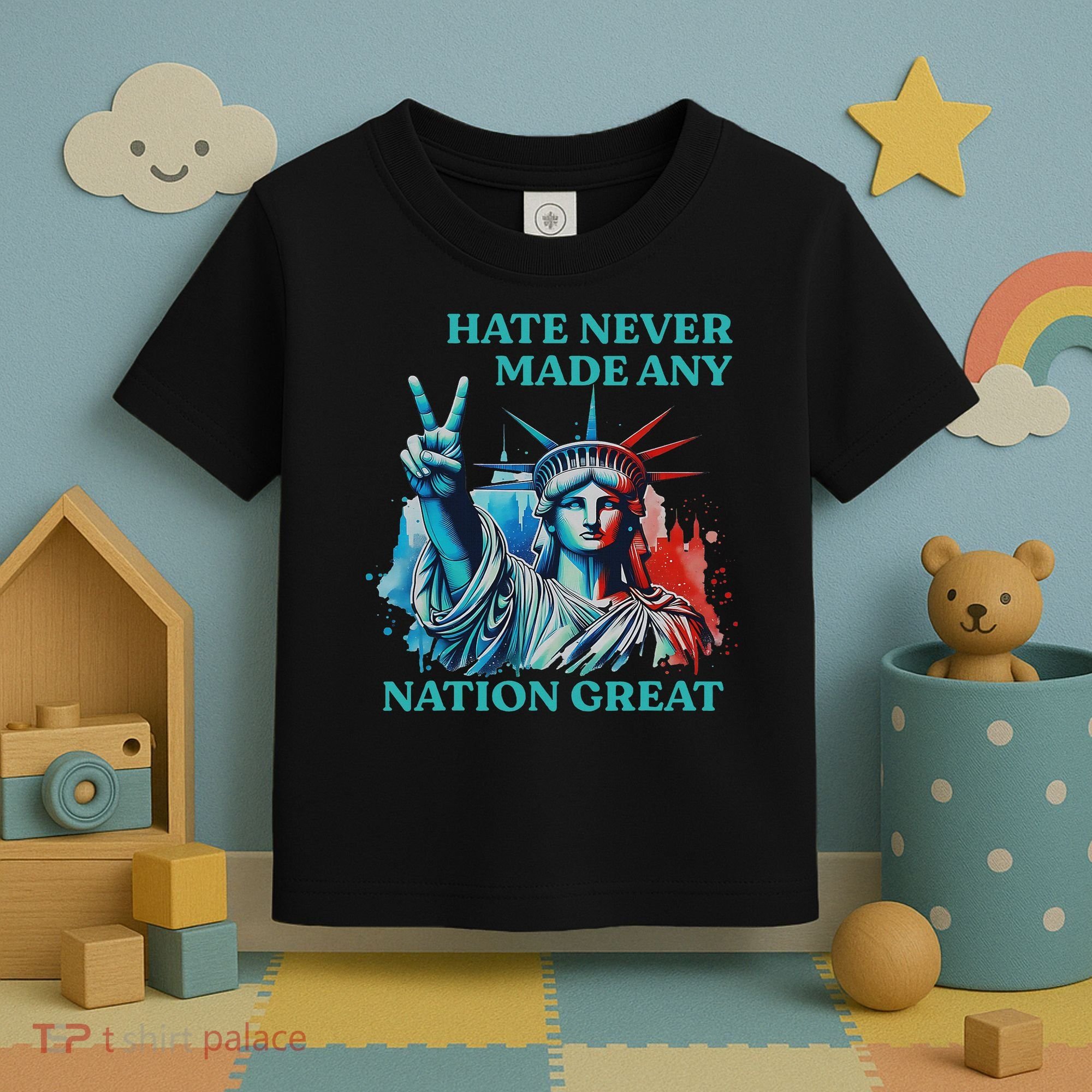 Hate Never Made Any Nation Great Peace Anti Trump Toddler T-Shirt
