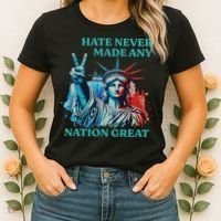 Hate Never Made Any Nation Great Peace Anti Trump Women's T-Shirt thumb 2