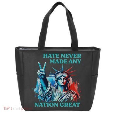 Hate Never Made Any Nation Great Peace Anti Trump Tote Bag