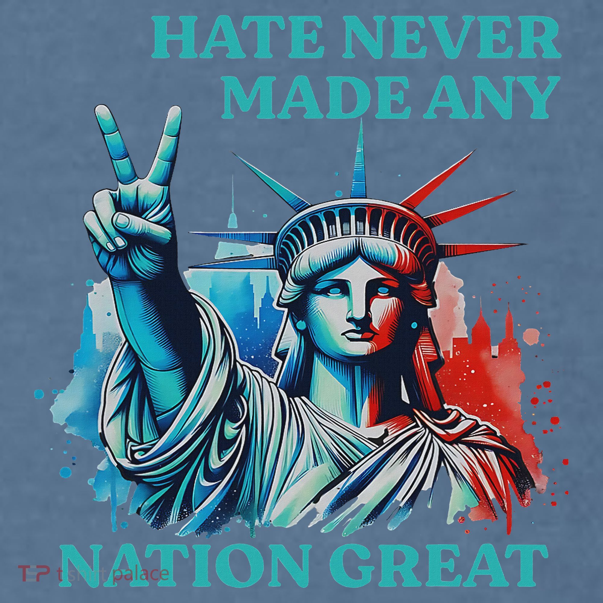 Hate Never Made Any Nation Great Peace Anti Trump Comfort Colors Garment-Dyed Hooded Sweatshirt