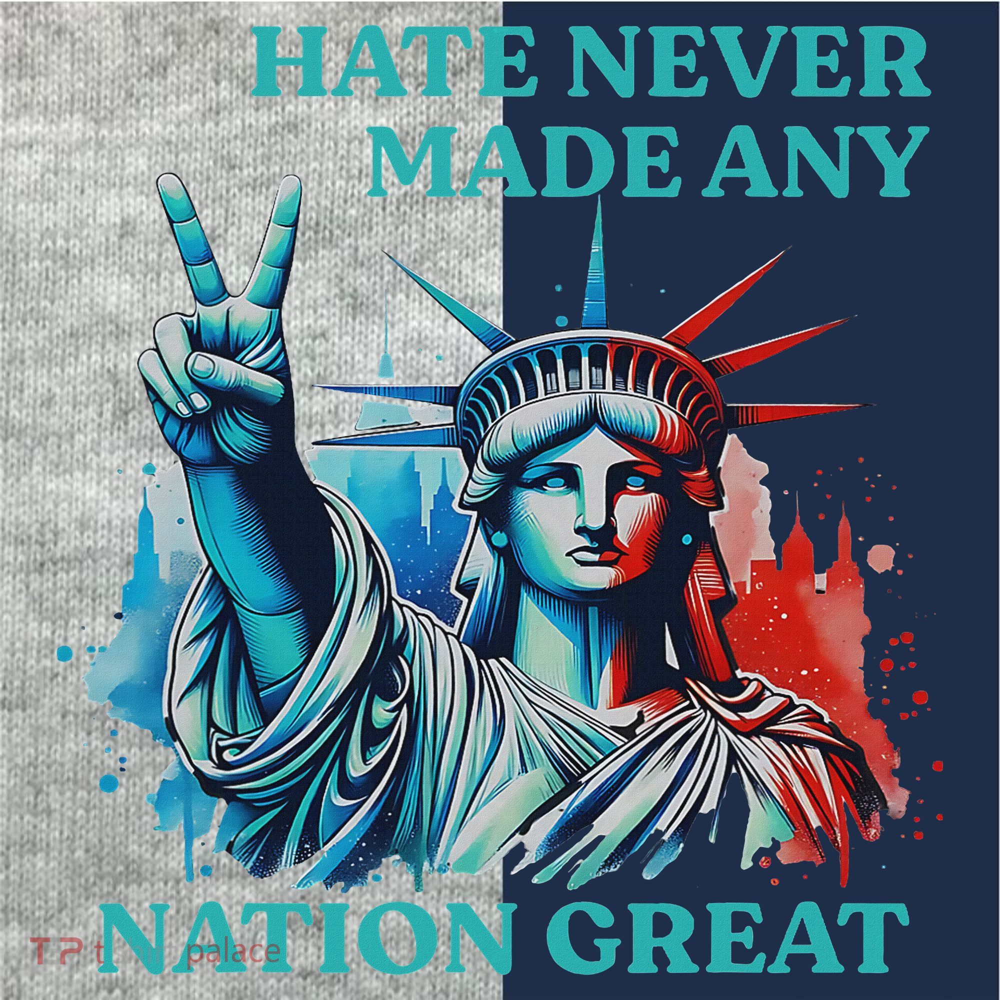 Hate Never Made Any Nation Great Peace Anti Trump Kids Colorblock Raglan Jersey
