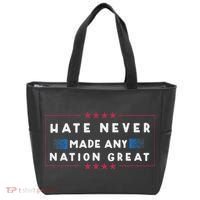 Hate Never Made Any Nation Great Funny Anti Trump Tote Bag thumb 0