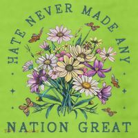 Hate Never Made Any Nation Great Floral Peace Adult Drive Performance Visor thumb 2