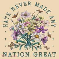 Hate Never Made Any Nation Great Floral Peace Tote Bag thumb 4