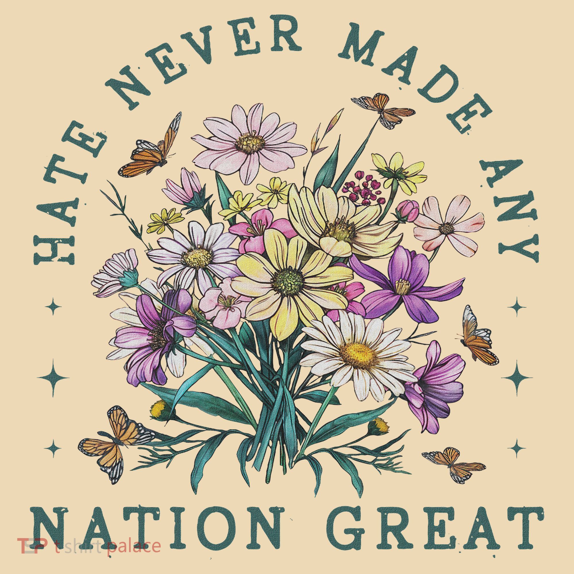 Hate Never Made Any Nation Great Floral Peace Tote Bag