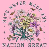 Hate Never Made Any Nation Great Floral Peace Coaster thumb 2