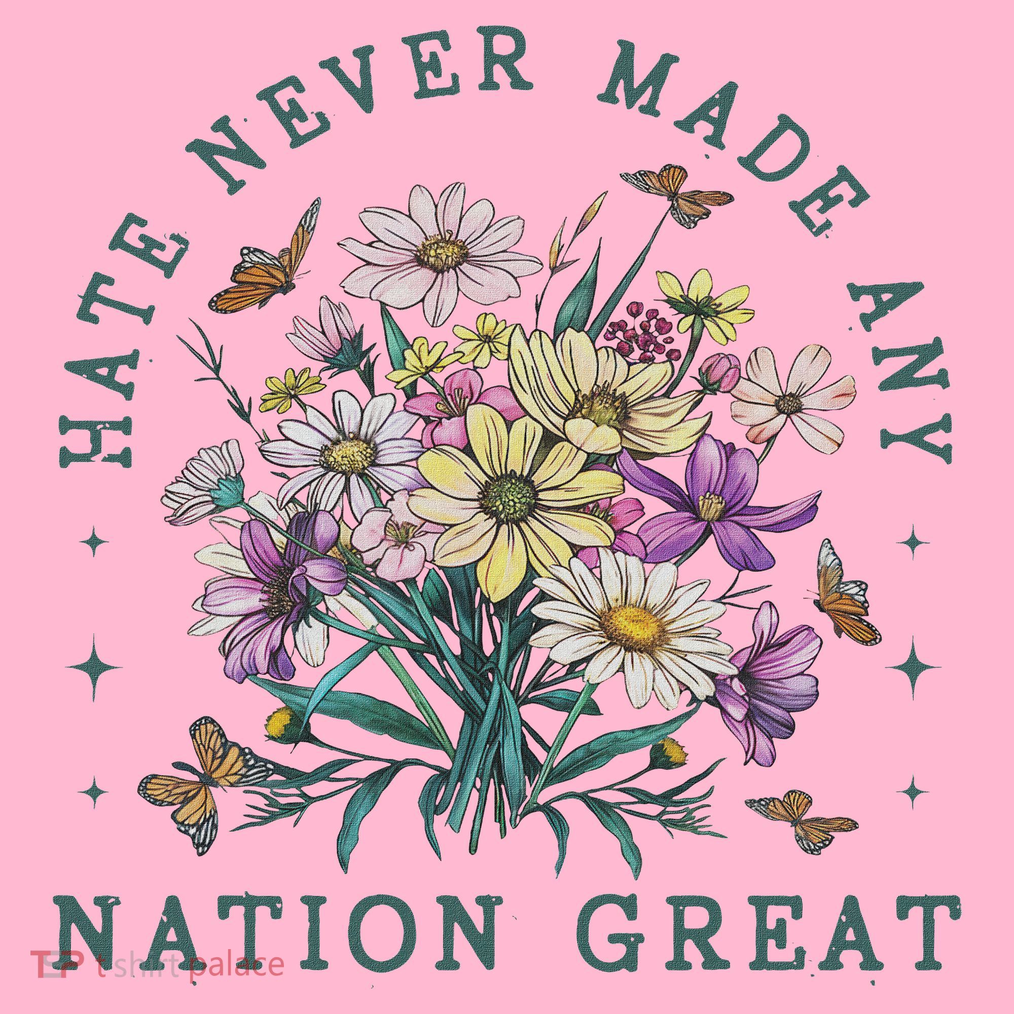 Hate Never Made Any Nation Great Floral Peace Coaster