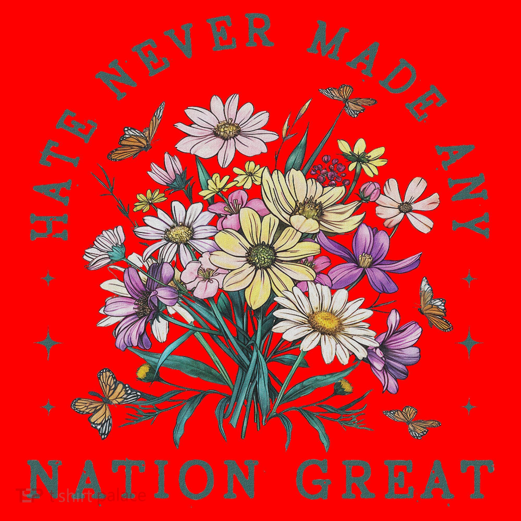 Hate Never Made Any Nation Great Floral Peace Santa Hat