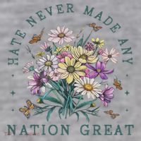 Hate Never Made Any Nation Great Floral Peace Infant Fleece One Piece thumb 2