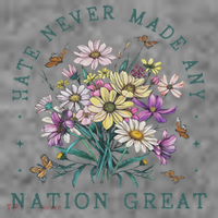 Hate Never Made Any Nation Great Floral Peace Toddler Hoodie thumb 2