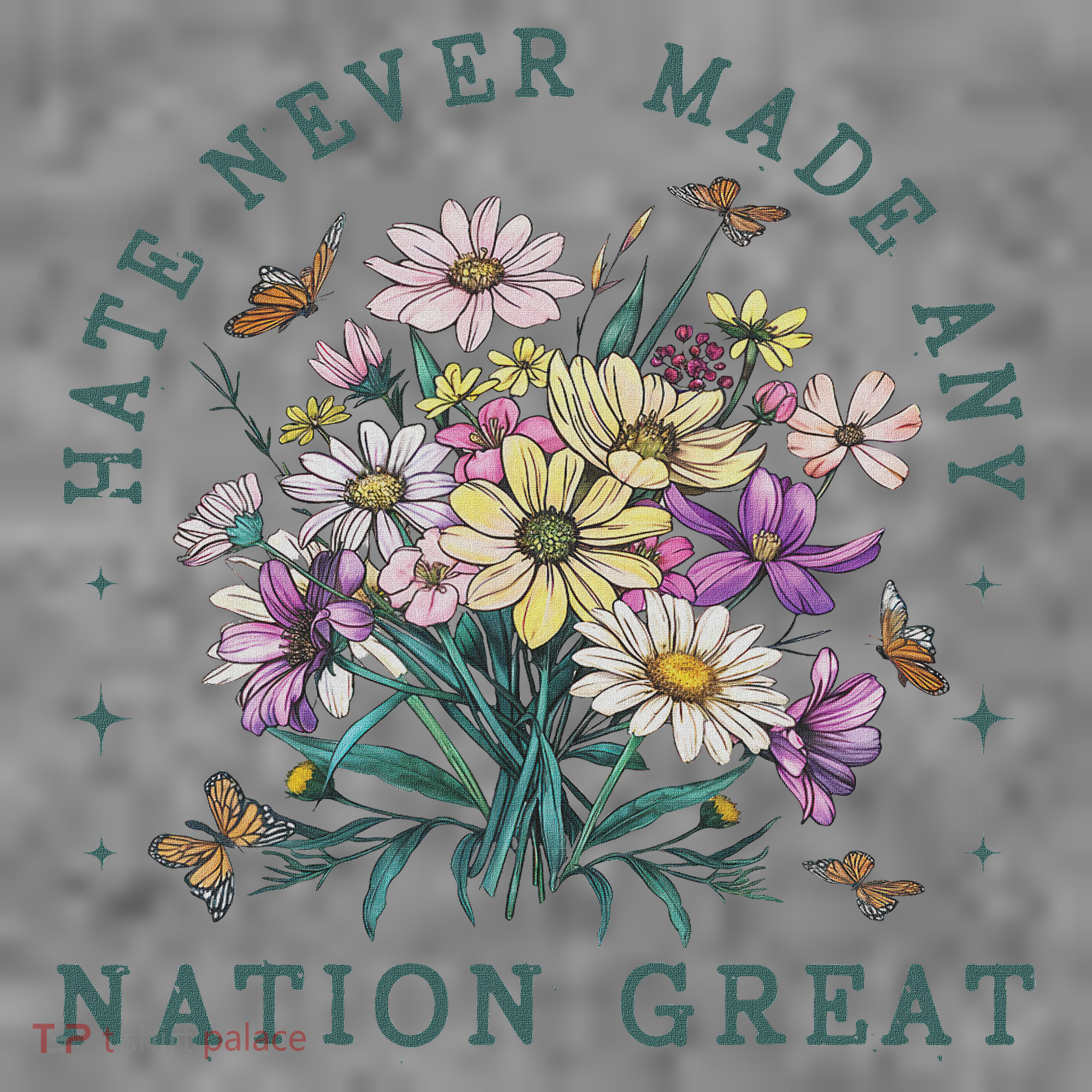 Hate Never Made Any Nation Great Floral Peace Toddler Hoodie