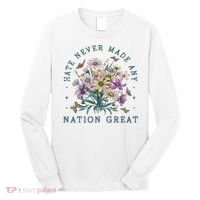 Hate Never Made Any Nation Great Floral Peace Long Sleeve Shirt thumb 0