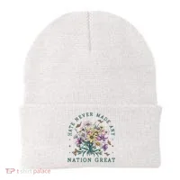 Hate Never Made Any Nation Great Floral Peace Beanie thumb 0