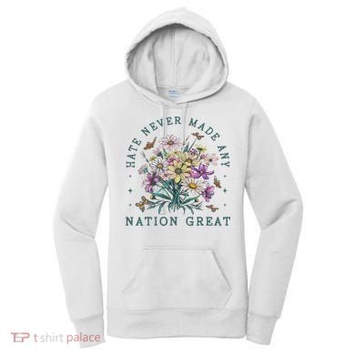 Hate Never Made Any Nation Great Floral Peace Women's Hoodie
