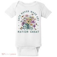 Hate Never Made Any Nation Great Floral Peace Baby Bodysuit thumb 0