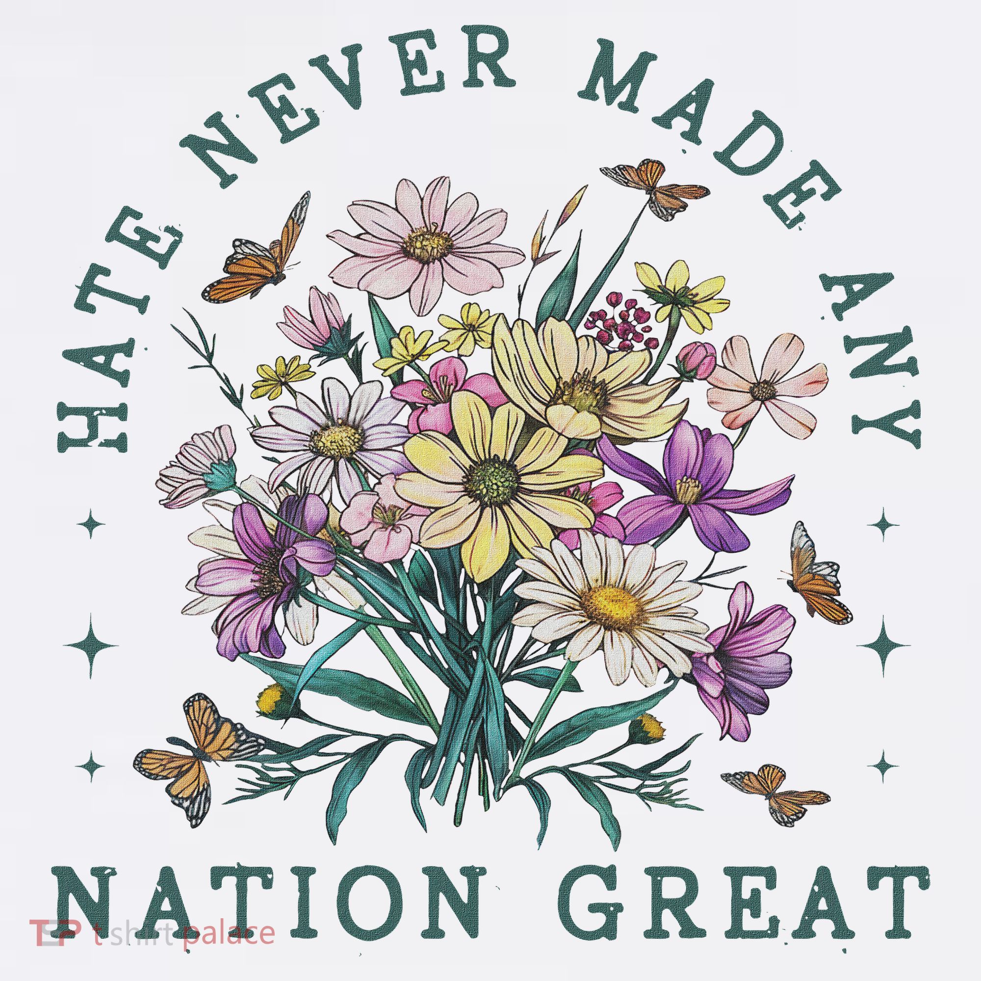 Hate Never Made Any Nation Great Floral Peace Baby Bodysuit