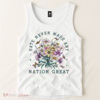 Hate Never Made Any Nation Great Floral Peace Tank Top thumb 2