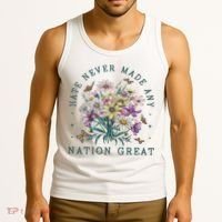 Hate Never Made Any Nation Great Floral Peace Tank Top thumb 3