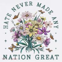 Hate Never Made Any Nation Great Floral Peace Toddler T-Shirt thumb 4
