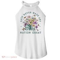 Hate Never Made Any Nation Great Floral Peace Women's Perfect Tri Rocker Tank thumb 0