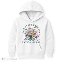 Hate Never Made Any Nation Great Floral Peace Kids Hoodie thumb 0