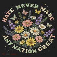 Hate Never Made Any Nation Great Floral Peace Floral Costume Comfort Colors T-Shirt thumb 5