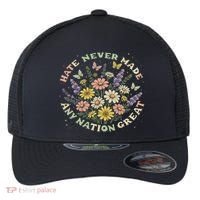 Hate Never Made Any Nation Great Floral Peace Floral Costume Flexfit Unipanel Trucker Cap thumb 0