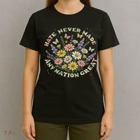 Hate Never Made Any Nation Great Floral Peace Floral Costume T-Shirt thumb 4