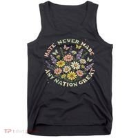 Hate Never Made Any Nation Great Floral Peace Floral Costume Tank Top thumb 0