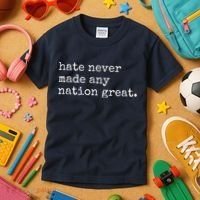 Hate Never Made Any Nation Great Kids T-Shirt thumb 3