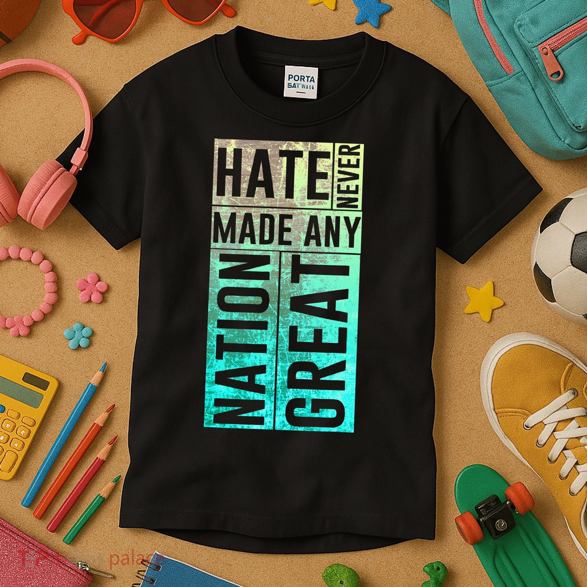 Hate Never Made Any Nation Great Political Protest Kids T-Shirt