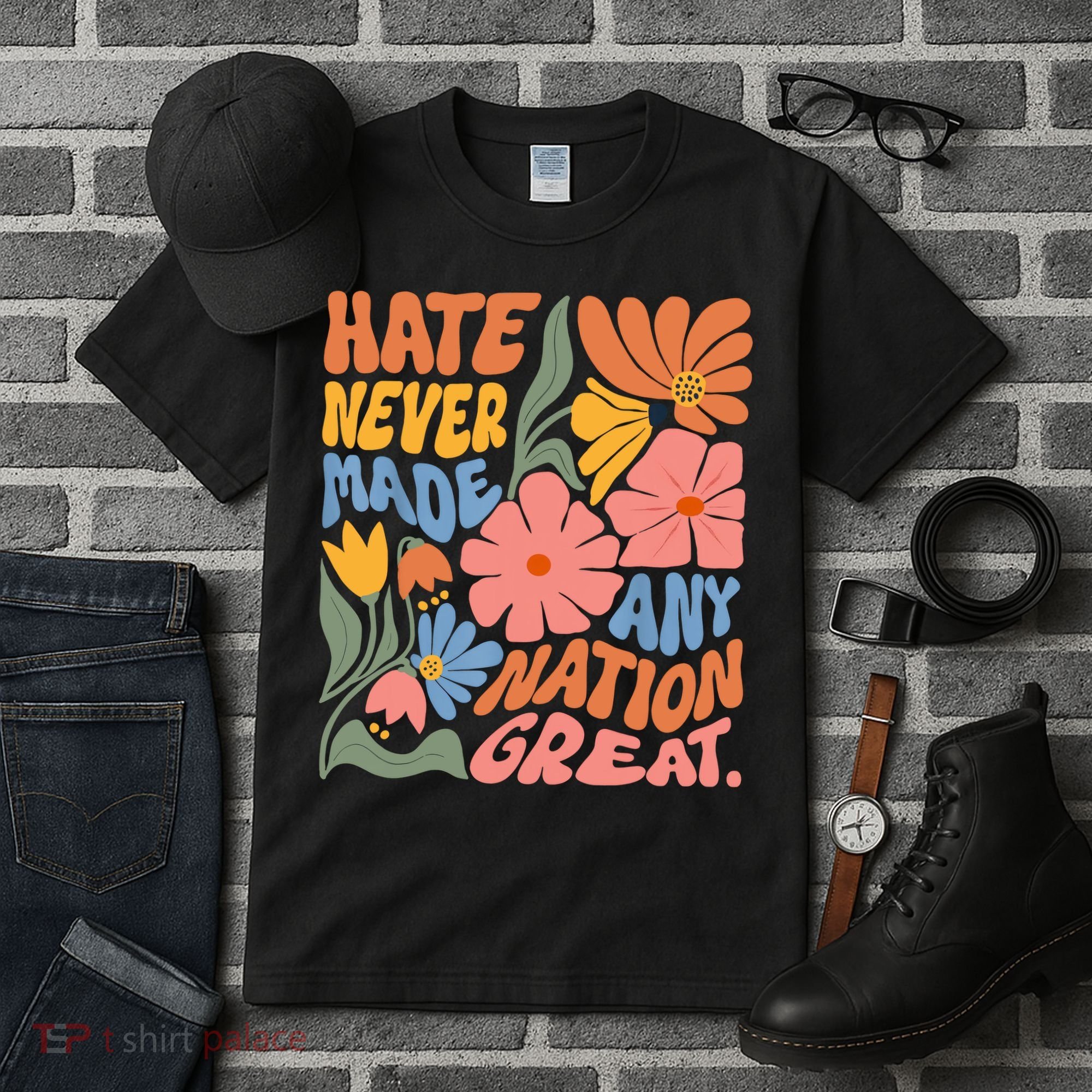 Hate Never Made Any Nation Great  Tall T-Shirt