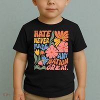 Hate Never Made Any Nation Great  Toddler T-Shirt thumb 2
