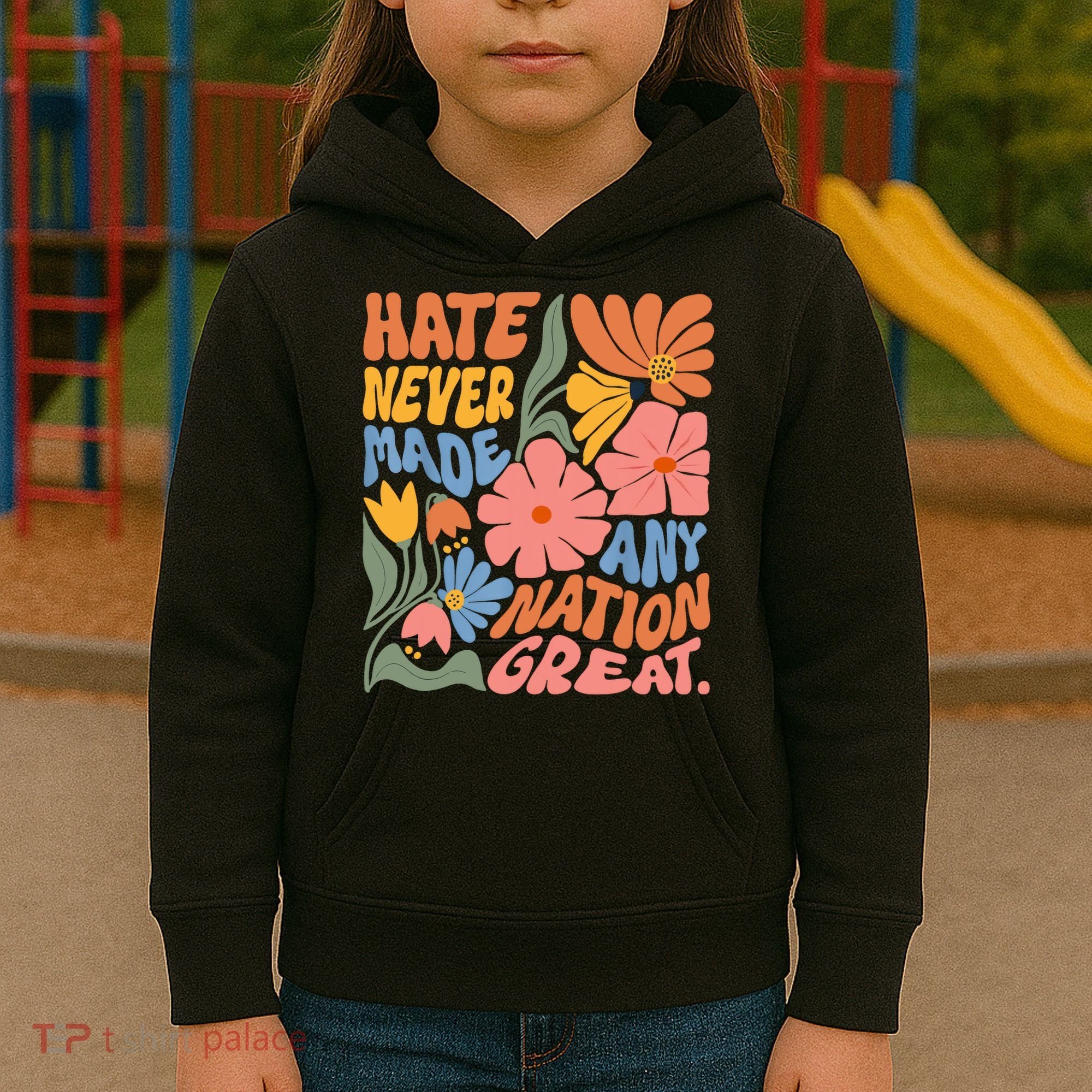 Hate Never Made Any Nation Great  Kids Hoodie