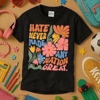 Hate Never Made Any Nation Great  Kids T-Shirt thumb 3